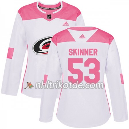 Carolina Hurricanes Trikot Jeff Skinner 53 Adidas 2017-2018 Weiß Pink Fashion Authentic - Dame